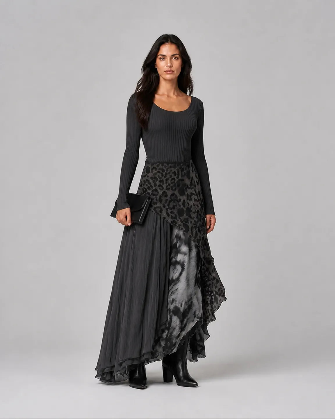 Ada-Pearl Elegant Maxi Dress — three-quarter studio view