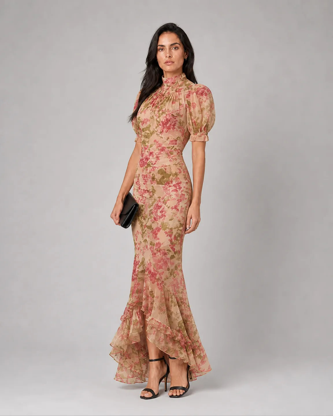 Ava-Faye Vintage Maxi Dress — three-quarter studio view