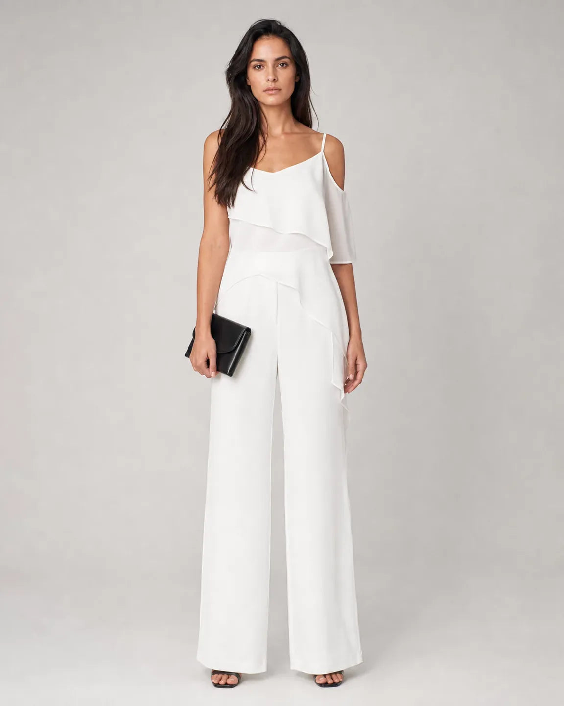 Cora-Grace™ Premium Layered Set in White - full body studio front view