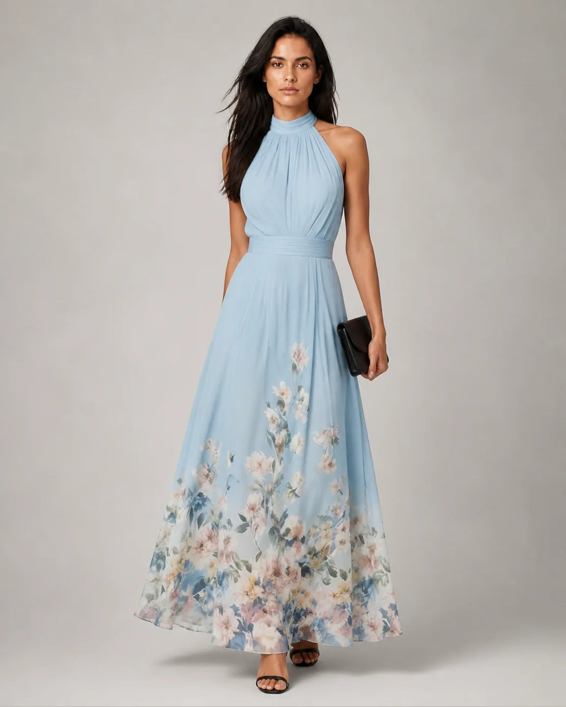 Cora-Rose Maxi Dress — three-quarter studio view