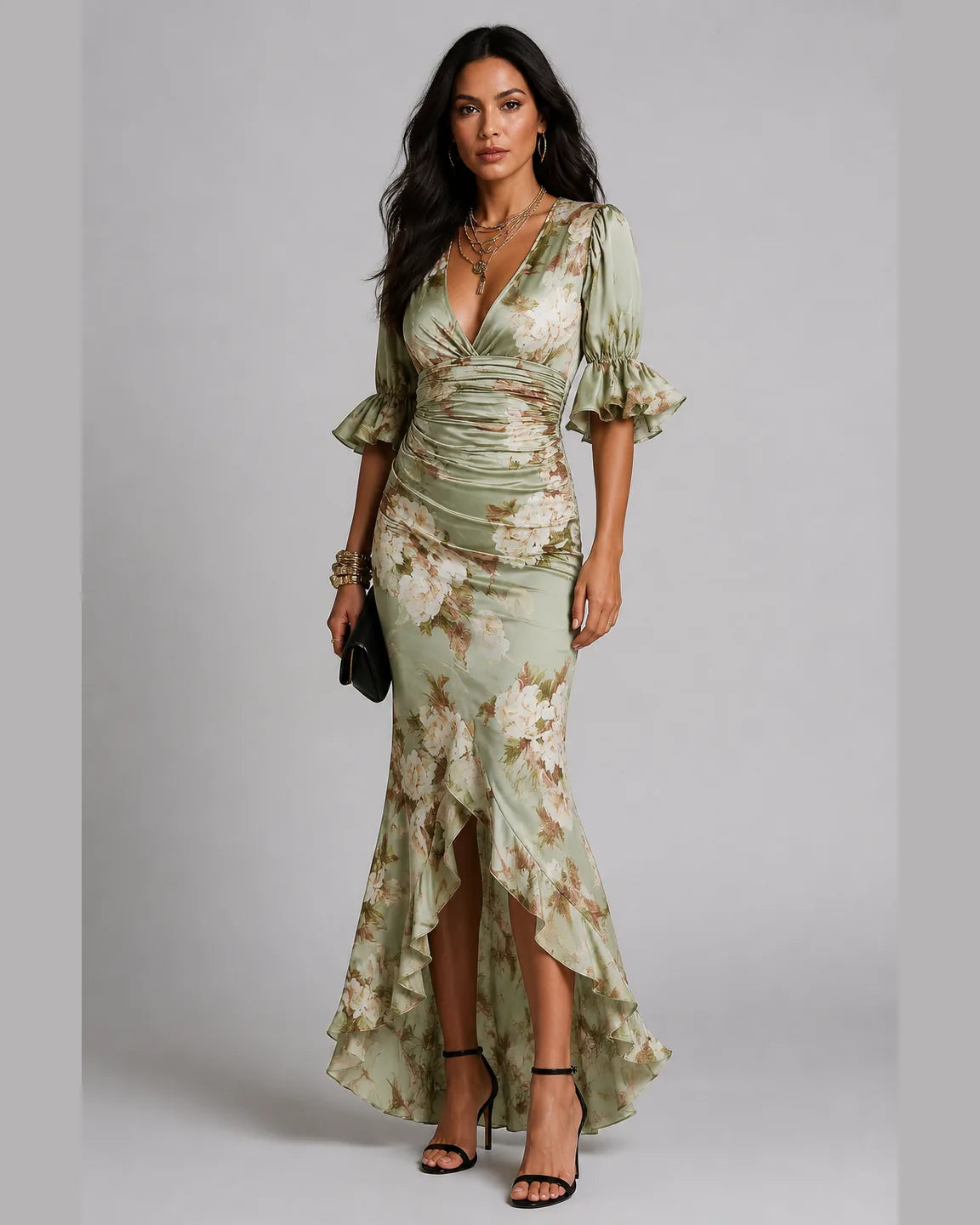 Esme-Jane Maxi Dress — three-quarter studio view