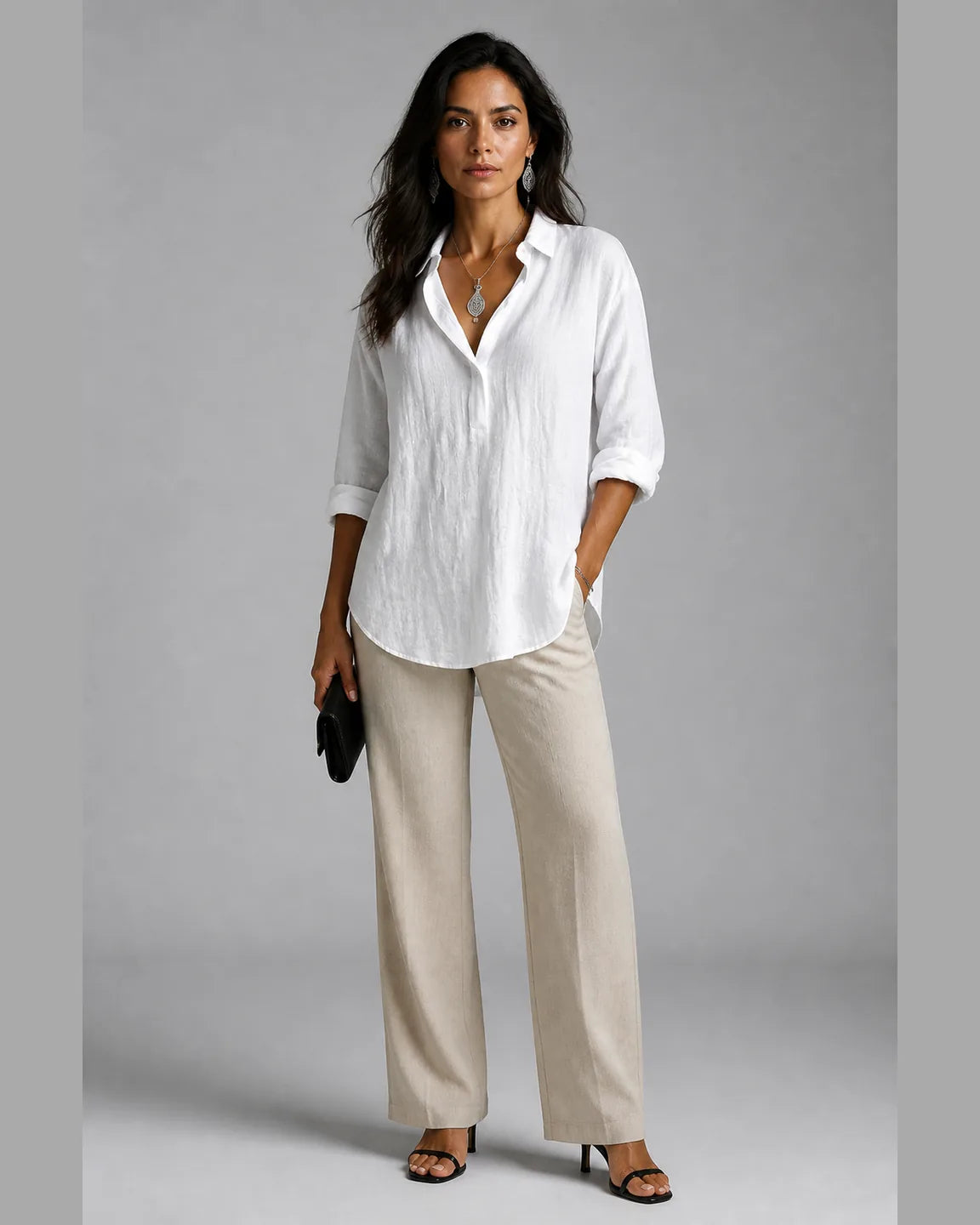 Esme-June Elegant Breathable Blouse — three-quarter studio view