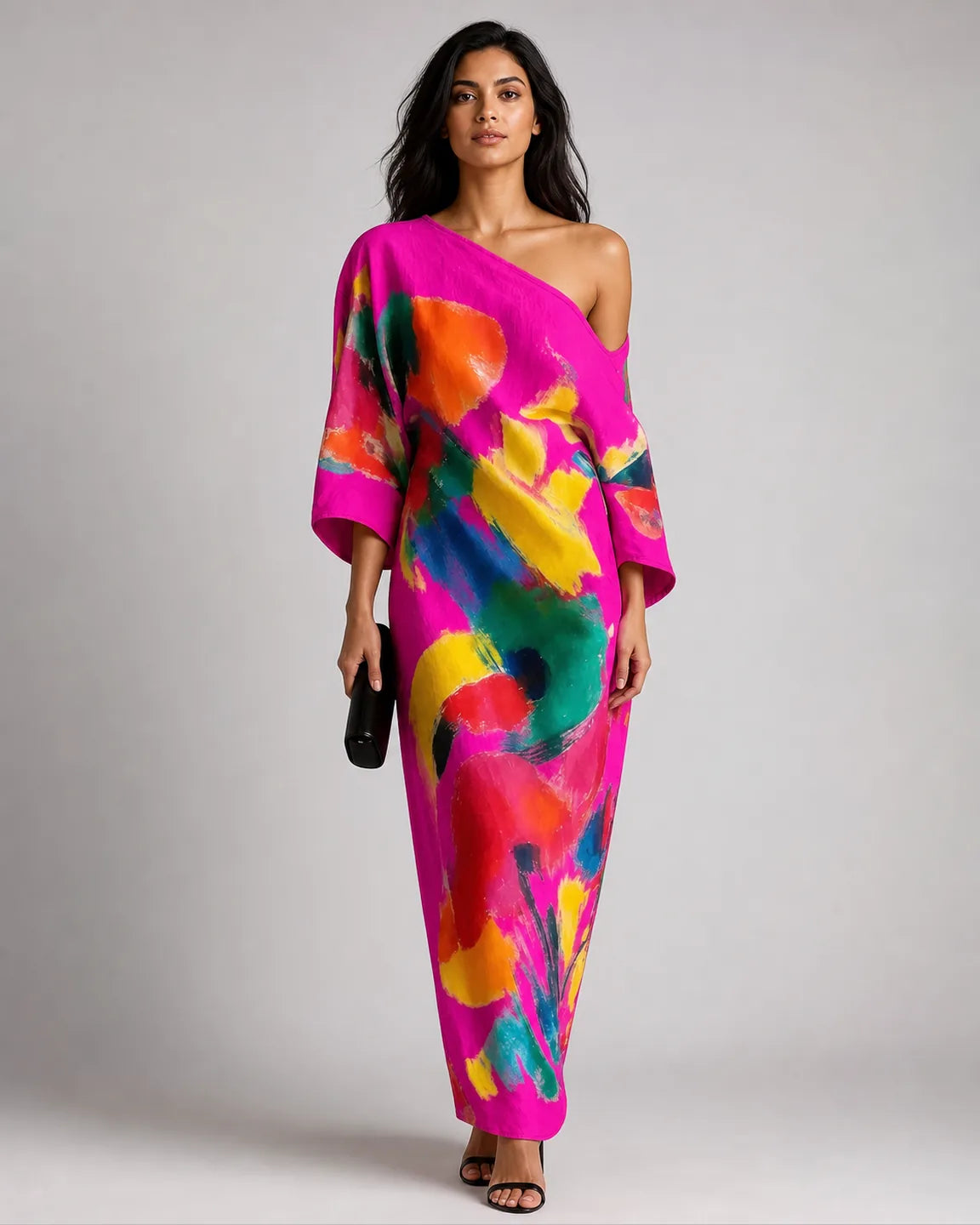 Etta-Rose Maxi Dress in Pink — full-body studio view