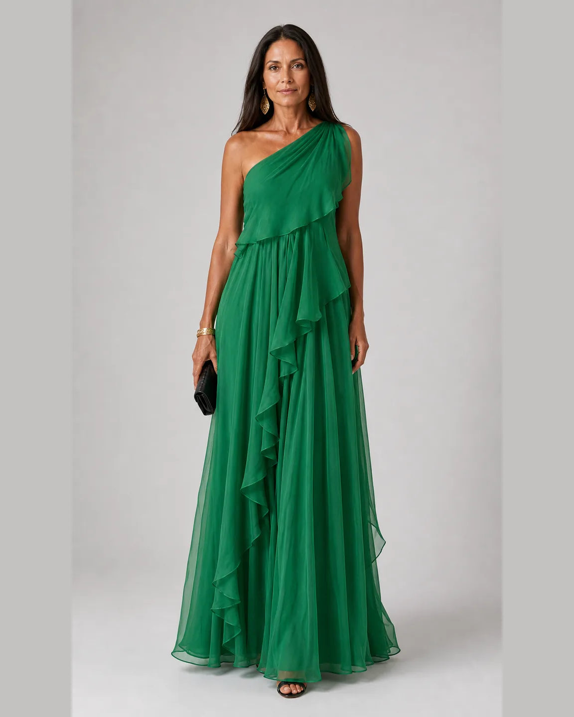 Faye-Jane Maxi Dress in Green — full-body studio view