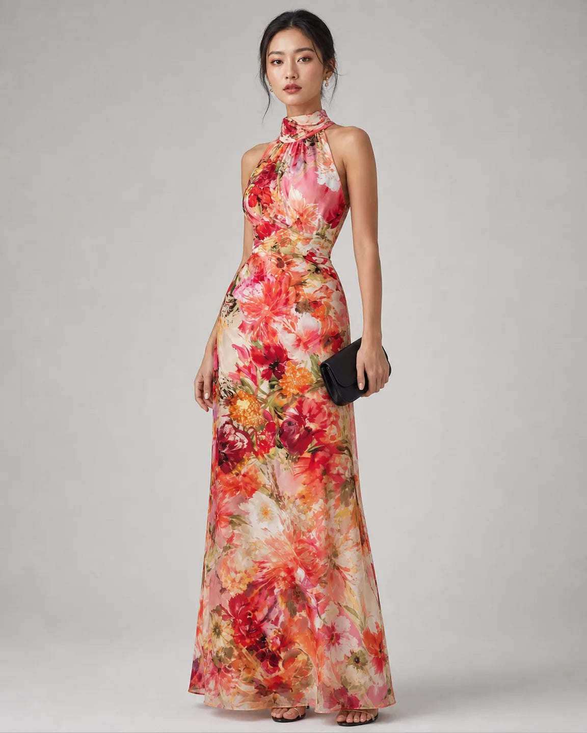 Gwen-Faye Maxi Dress — three-quarter studio view