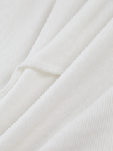 Langarmshirt mit Paspeln – Wollweiß – Stoffdetail