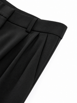 Weite Stoffhose ohne Gürtel – Schwarz, Ansicht 9