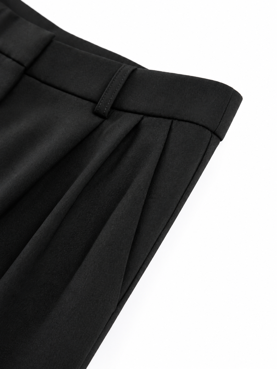 Weite Stoffhose ohne Gürtel – Schwarz, Ansicht 9