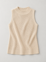 Ärmelloses Stricktop mit Lochmuster – Apricot, Ansicht 7