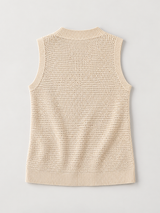 Ärmelloses Stricktop mit Lochmuster – Apricot, Ansicht 8