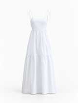 Langes rückenfreies Kleid – Weiß, Ansicht 6