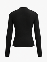 Langarmshirt mit Raffung – Schwarz, Ansicht 6