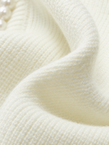 Cardigan mit Besatz in Perlenoptik und offenem Saum – Weiß, Ansicht 10