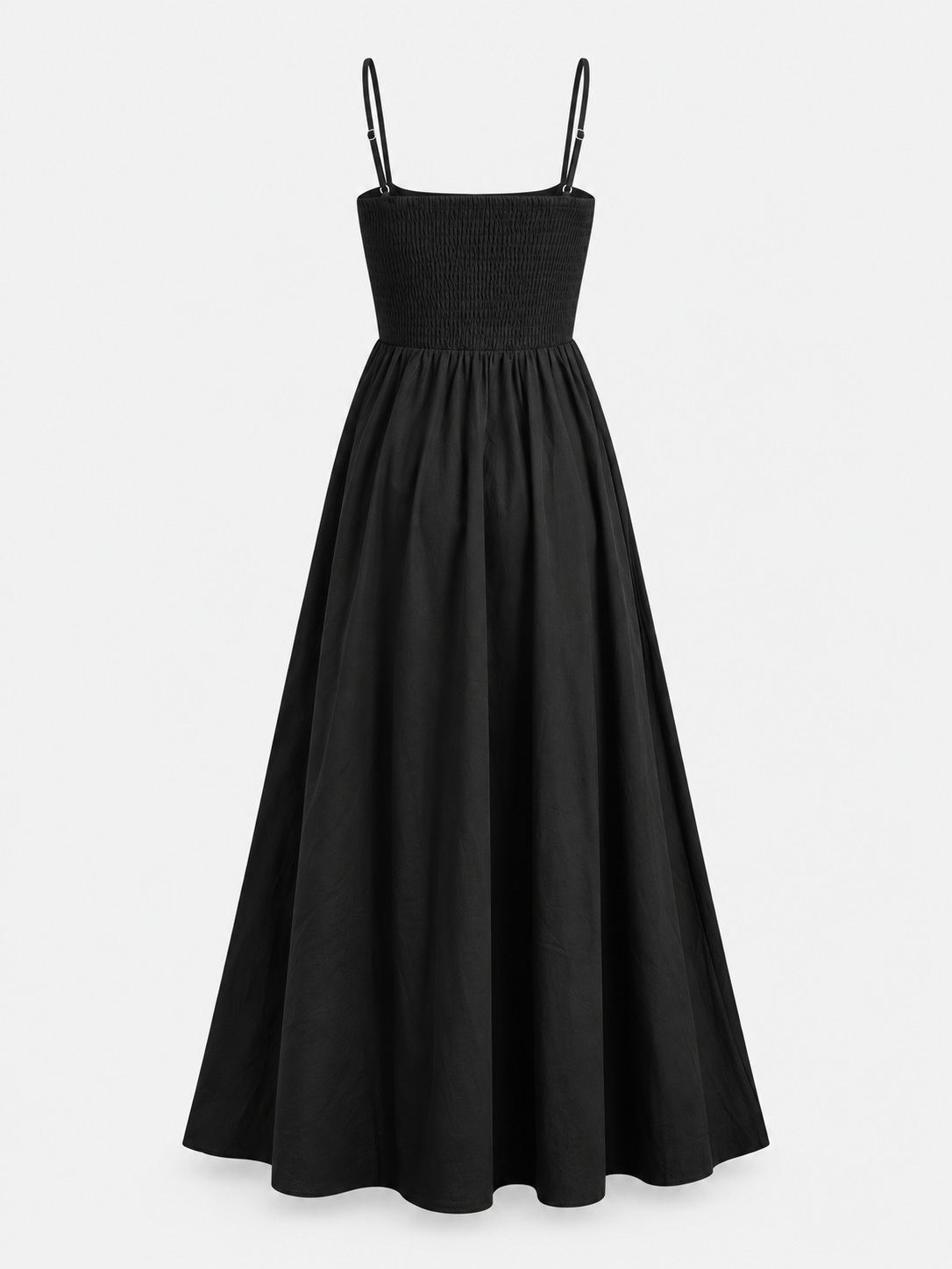 Ärmelloses Baumwoll-Maxikleid mit Taschen und Cut-outs – Schwarz, Ansicht 5