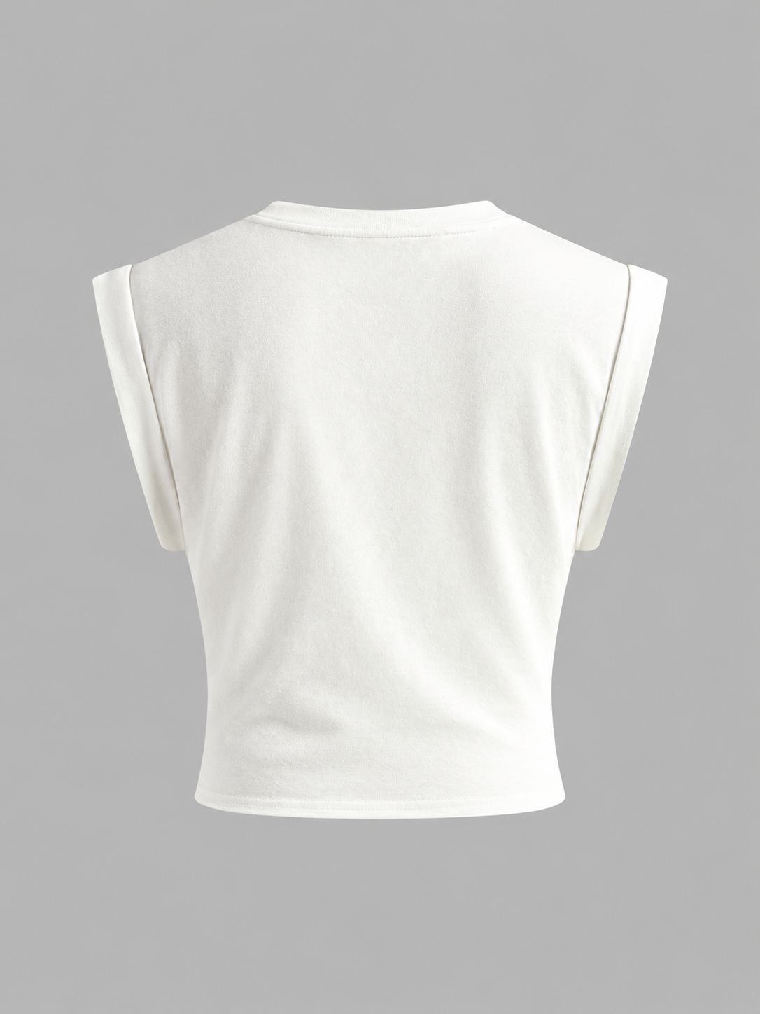 Baumwoll-T-Shirt mit Knotendetail – Weiß, Ansicht 2