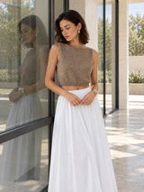 Cropped-Top aus Baumwollmix – Dunkelbraun, Ansicht 4