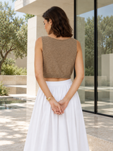 Cropped-Top aus Baumwollmix – Dunkelbraun, Ansicht 5