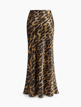 Schmaler Maxirock mit Leopardenmuster – Braun, Ansicht 6