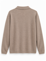 Legerer Pullover mit Kragen – Braun, Ansicht 8