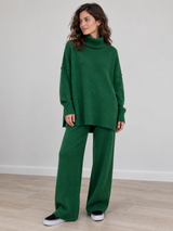 Strick-Set mit Rollkragen und Hose – Grün, Ansicht 12