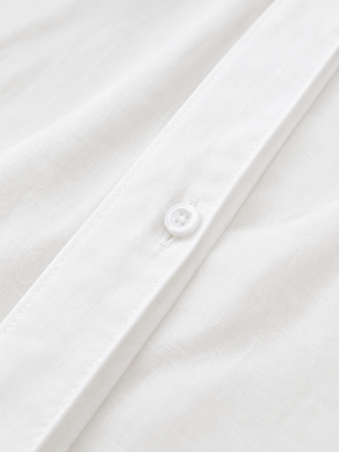 Oversized-Baumwollhemd mit Knopfleiste – Weiß, Ansicht 6