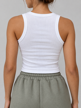 Cropped-Tanktop – Weiß, Ansicht 2