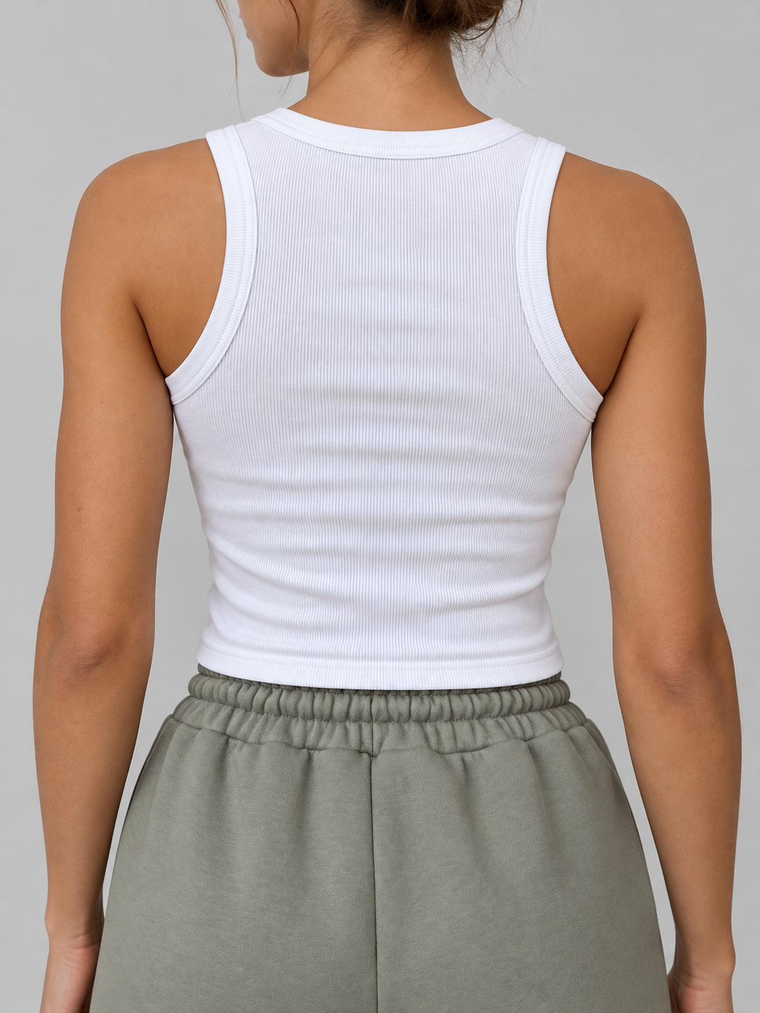 Cropped-Tanktop – Weiß, Ansicht 2