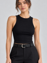 Cropped-Tanktop – Schwarz, Ansicht 7
