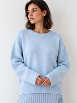 Oversized-Strickpullover – Hellblau, Ansicht 2