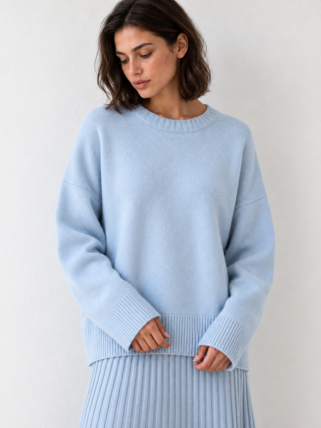 Oversized-Strickpullover – Hellblau, Ansicht 3