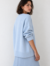 Oversized-Strickpullover – Hellblau, Ansicht 4