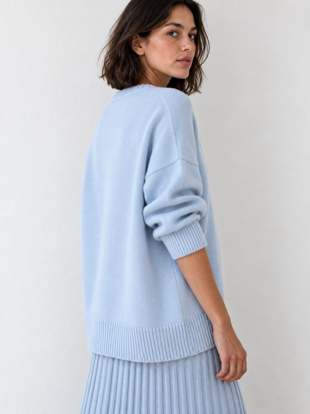 Oversized-Strickpullover – Hellblau, Ansicht 4