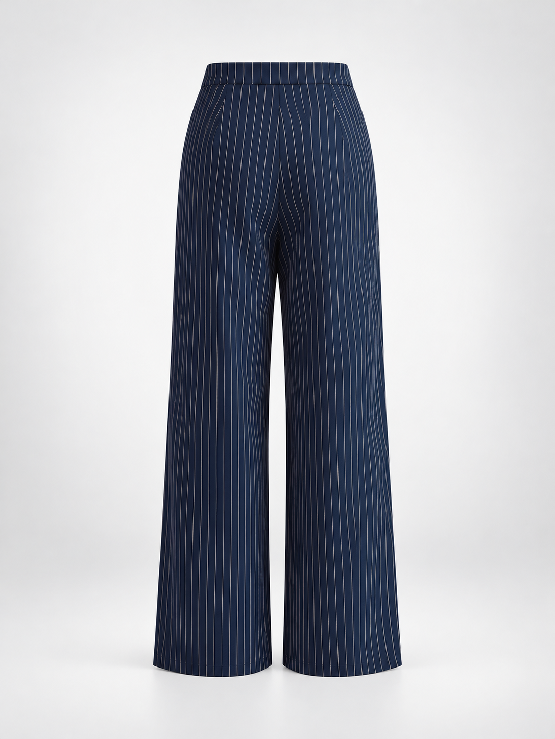 Weite Bundfaltenhose mit Nadelstreifen – Marineblau, Ansicht 7