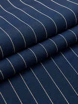 Weite Bundfaltenhose mit Nadelstreifen – Marineblau, Ansicht 8