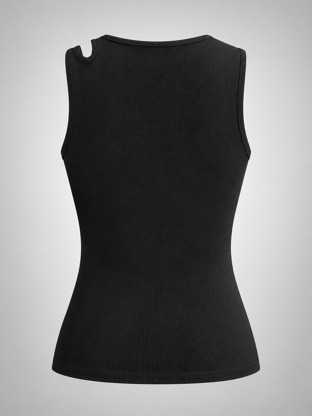 Halbtransparentes Tanktop mit Cut-outs – Schwarz, Ansicht 10