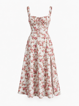 Midikleid mit Rosenknospen-Print – Rosa, Ansicht 4