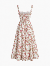Midikleid mit Rosenknospen-Print – Rosa, Ansicht 5