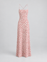 Fließendes Maxikleid mit Blumenprint und überkreuzten Trägern – Mehrfarbig, Ansicht 2