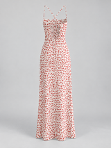 Fließendes Maxikleid mit Blumenprint und überkreuzten Trägern – Mehrfarbig, Ansicht 3