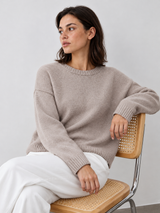 Leichter Strickpullover – Camel