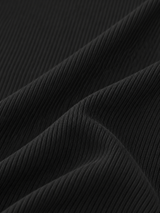 Cropped-Langarmhemd mit Knopfleiste – Schwarz, Ansicht 5