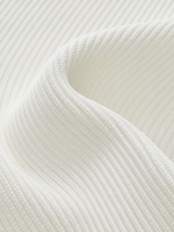 Langarm-Stricktop mit Herzausschnitt – Weiß, Ansicht 5