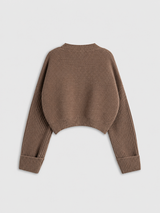 Schlichter Pullover mit V-Ausschnitt – Camel, Ansicht 2