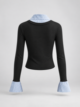 Poloshirt im Lagenlook – Schwarz, Ansicht 5