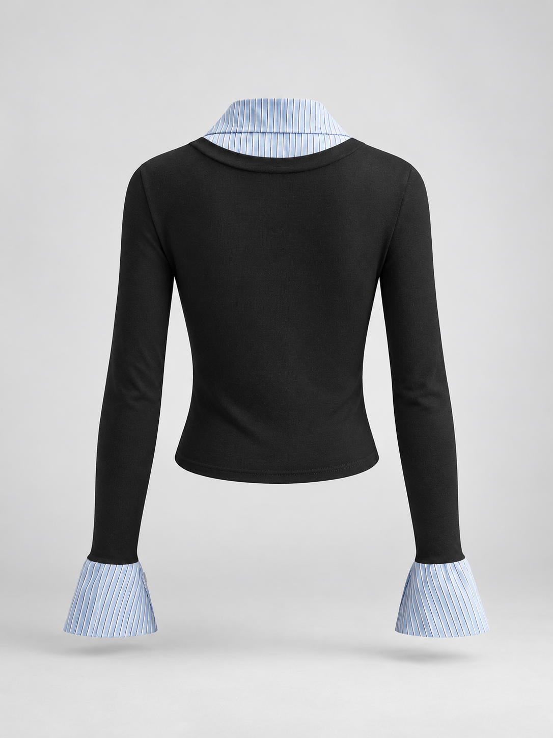 Poloshirt im Lagenlook – Schwarz, Ansicht 5