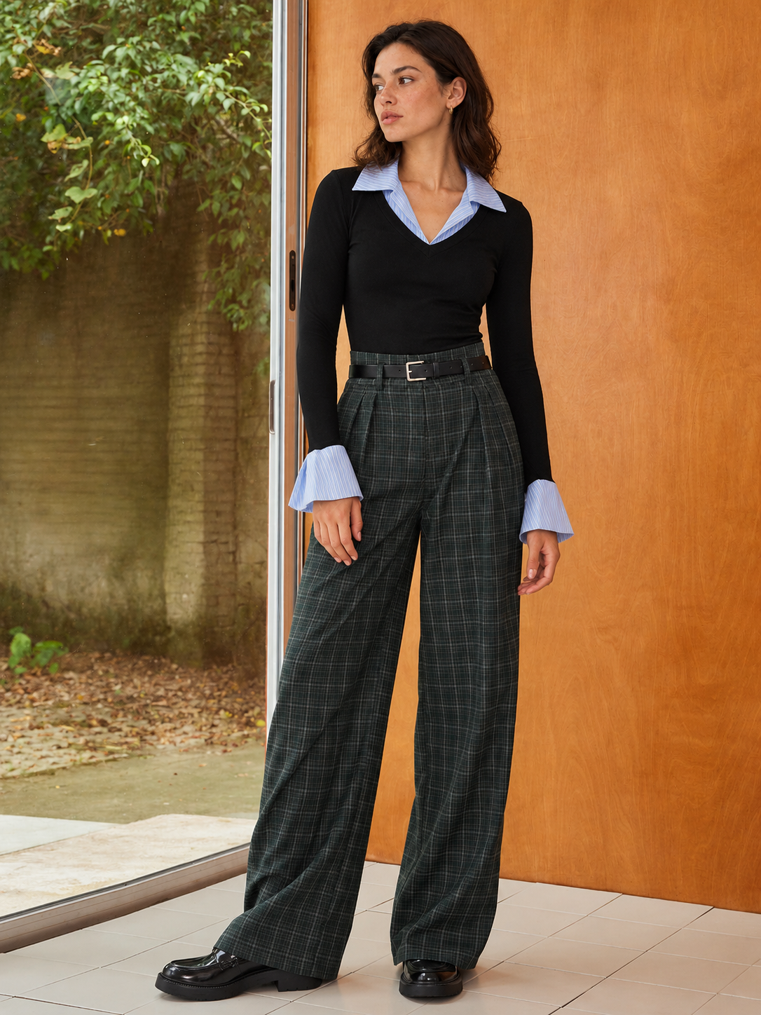 Poloshirt im Lagenlook – Schwarz, Ansicht 8