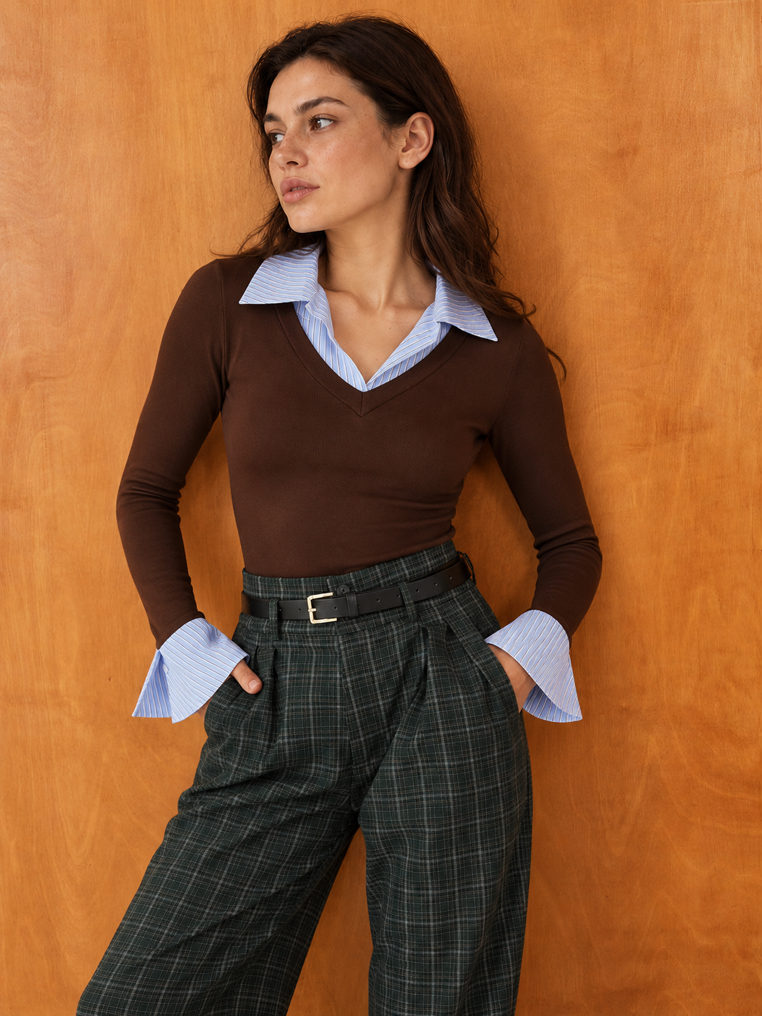 Poloshirt im Lagenlook – Braun, Ansicht 11