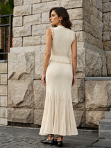 Rippstricktop mit Rüschen – Beige, Ansicht 6