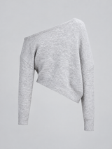 Asymmetrischer One-Shoulder-Pullover – Grau, Ansicht 4