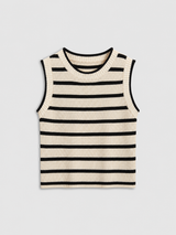 Gestreiftes Cropped-Stricktop – Apricot